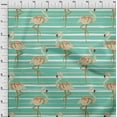 thumbnail image 4 of oneOone Viscose Jersey Sea Green Fabric Tropical Flamingo With Stripes Quilting Supplies Print Sewing Fabric By The Yard 60 Inch Wide, 4 of 4