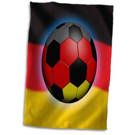15 Flag Soccer Lamp - 3dRose Germany soccer ball concept german flag banner waving national country - Towel, 15 by 22-inch
