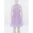 thumbnail image 5 of Haitryli Kids Girls Sequin Halter Sleeveless Mermaid Fishtail Fish Scale Printed Dress Sundress Birthday Party Dress Purple 3-4, 5 of 7