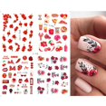 thumbnail image 1 of 4 unids/set de dijes, pegatinas de hojas de flores para uñas, calcomanías de acuarela para decoración de uñas, deslizadores, decoraciones de manicura, láminas de tatuaje, TRSTZ1137-1180-1 Tan Jianjun unisex, 1 of 2