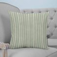 thumbnail image 4 of 24x24 Pillow Covers Set of 2, Sage Green Striped Square Throw Pillow Covers for Couch/Sofa/Living Room, Farmhouse Stripes Modern Vintage Decorative Soft Pillowcases for Couch Throw Pillows, 4 of 7