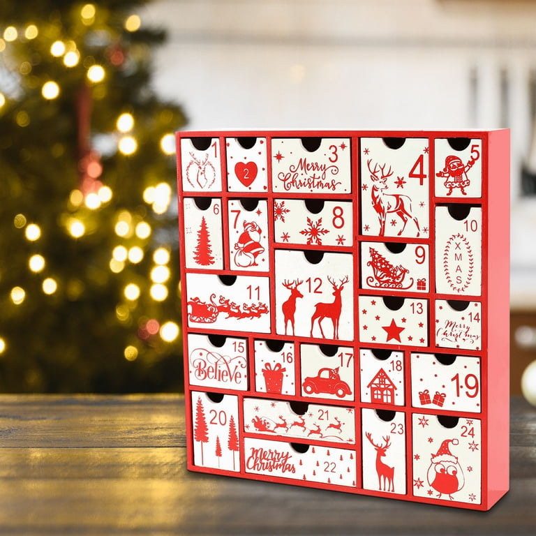 PRETYZOOM 5pcs Advent Calendar Box DIY Christmas Party Supplies Empty Paper Candy Containers For Christmas Countdown Snack Box