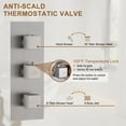 thumbnail image 4 of CASAINC 16" Ceiling Mounted Square Shower System with Wall Mounted Square Shower Head, Handheld Sprayers, and Body Jets, Brushed Nickel, 4 of 9