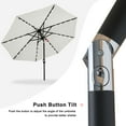 thumbnail image 3 of MASTERCANOPY 11ft Solar Patio Umbrella with LED Lights Tilt and Crank, Light Gray, 3 of 8