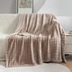 thumbnail image 1 of Manta de Franela Suave, 130 X 155 Cm, Ideal para La Siesta En La Cama o El Sofá. Diseño a Rayas En Rosa, Caqui, Gris, Blanco y Azul. Súper Cómoda y Cálida., 1 of 6