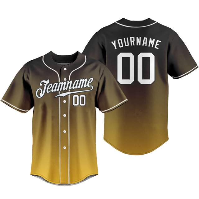 Custom Gradient Baseball Jersey Full Buton Short Sleeve T-shirt Personalized Name Logo Number Adult Kids Training Uniform Unisex LS