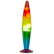 Urban Shop, 16" Rainbow Lava Motion Volcano Lamp, White Wax, Rainbow Painted Metal Base