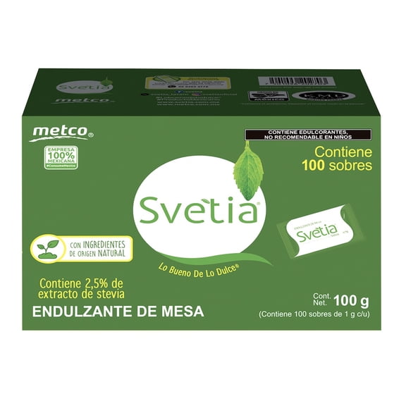 Edulcorante Metco Svetia 100 sobres