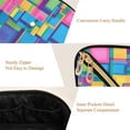 thumbnail image 5 of FORMRS Makeup Bag Travel Cosmetic Organizer for Women Fold Flat Zipper Pouch with Handle, Colorful Geometric Pattern, 5 of 8