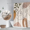 thumbnail image 3 of Abstract Woman Face Bathroom Shower Curtain Mid Century Boho Modern Geometric Shower Curtain with Hooks Polyester Waterproof Fabric Minimalist Art Line Aesthetic Shower Curtain, 72x72 Inch, 3 of 6