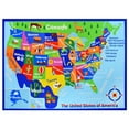 thumbnail image 2 of USA Map Kids Educational Play mat for School/Classroom / Kids Room/Daycare/ Nursery Non-Slip Gel Back Rug Carpet-8 by 10 feet, 2 of 7