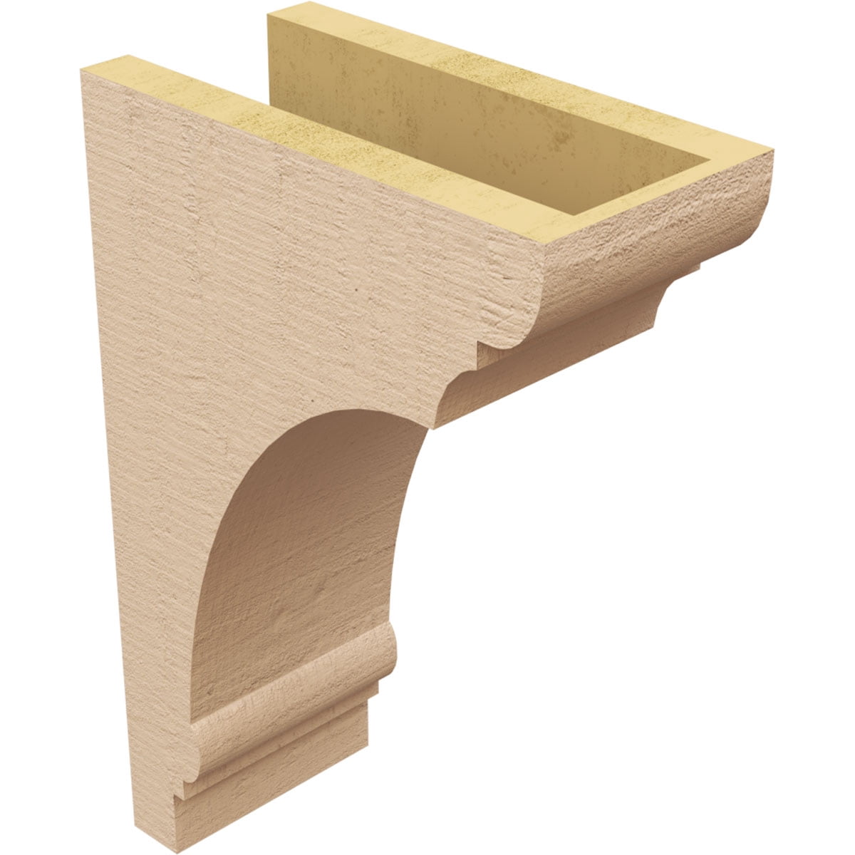 5"W x 10"D x 15"H Classic Hughes Rough Cedar Woodgrain TimberThane Corbel, Primed Tan