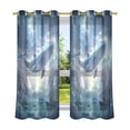 thumbnail image 6 of Yayeee Window Curtains Light Filtering 63"x42" Grommet Panel Pair Home Living Room Decor, Night Floating Whale, 6 of 7