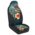 thumbnail image 2 of Uourmeti Polyester Automotive Seat Covers with Sea Turtle Plumeria, 2 Piece Washable Auto Interior Accessories for Men and Women Trucks, 2 of 11