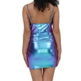 thumbnail image 4 of Wdgfv Women's Glittering Gold Sequin Party Dress Elegant Pleated Mini Skirt Outfit for Evening Events and Blue XL, 4 of 4