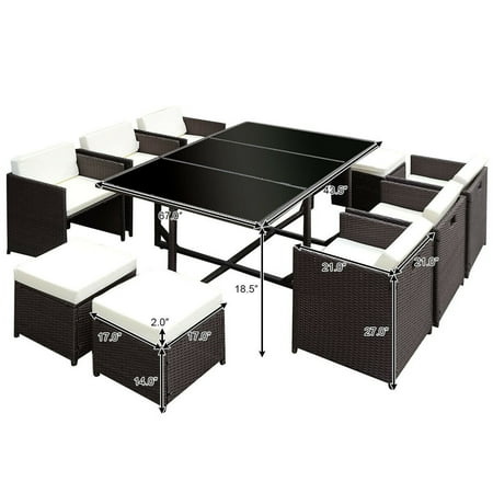 Costway 11 Piece Outdoor Patio Dining Set with Uruguay Ubuy