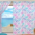 thumbnail image 3 of FREEAMG Watercolor Mermaid Scales Sheer Curtains Window Voile Panels Drapes Tulle Curtains Semi Sheer Curtains 78 Inches Long for Living Room Bedroom, Set of 2, 3 of 4