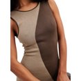 thumbnail image 2 of Liacowi Women Knitted Colorblock Long Dress Sleeveless Bodycon Knit Dress Patchwork Tank Dress, 2 of 5