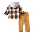 thumbnail image 6 of 2T Boy Clothes Boys Outfits Size 7 Boy Clothes Plaid Hooded Shirt Toddler 2 Piece Outfit Button Front Toddler Hoodie & Sweatpants Set, 6 of 8