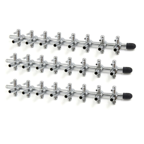 Unique Bargains 3Pcs Stainless Steel 8 Way Air Flow Branch Outlet Control Valve for Aquarium