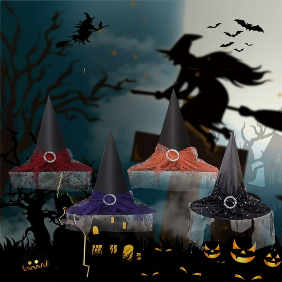 ,Kids Costume Wide Brim Costume Party Witch Scary Pointed Men Women Costume Party Costume Women Kids Scary Wide Kids Costume Pointed Costume Wyan