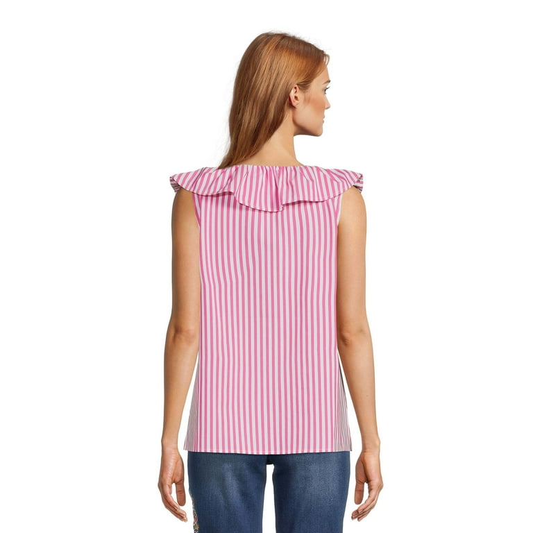 Ruffle neck cheap sleeveless top