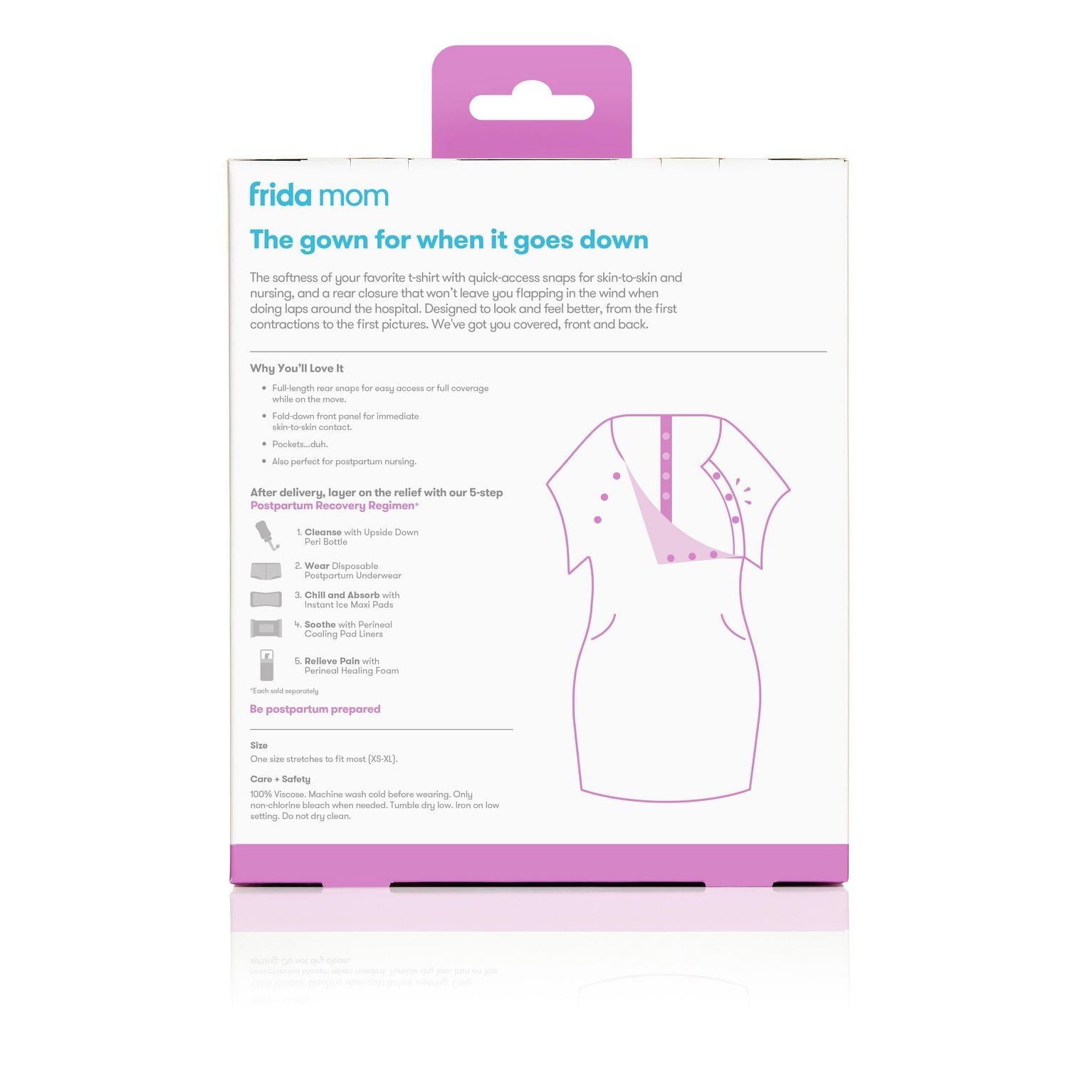 Frida Mom - Robe d'allaitement pour le travail et l'accouchement - Allaitement, nouveau-né, sac d'hôpital essentiel facile à clipser, sans étiquette, accès peau à peau pour l'allaitement et couverture Taille unique