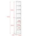 thumbnail image 6 of Seizeen 8-Tier Book Shelf, Tall Bookcase Adjustable DVD Shelf, Narrow Storage Cabinet for Home Office Corner Wall, Pink Upper and Lower Combination Cabinets, 6 of 11