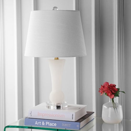Eliza 23 Alabaster Led Table Lamp Crystal Base By Jonathan Y Com Eliza 23 Alabaster Led Table Lamp, Illumination Station Floor Lamp