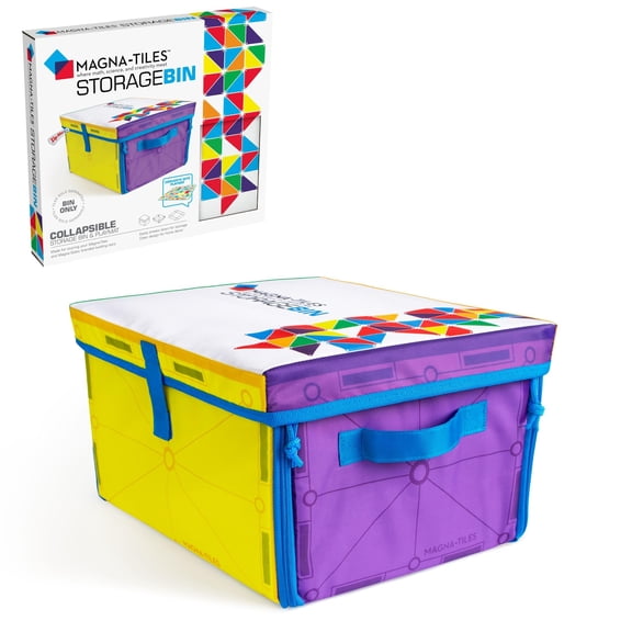 MAGNA-TILES Contenedor de almacenamiento y tapete de juego interactivo, la marca ORIGINAL de construcción magnética