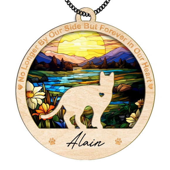 Adorno conmemorativo con forma de gato vinatimes, madera acrílica, 8,9 cm