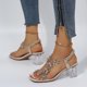 thumbnail image 4 of Amzcrzy Zapatos de mujer,Zapatos de mujer,Zapatillas de mujer, Sandalias de tacón de bloque para mujer, zapatos transparentes, sandalias con tiras en el tobillo, sandalias de tacón grueso con flores, 4 of 7