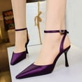 thumbnail image 2 of Women's Pumps Stiletto High Heel Ankle Strap Pointed Toe 8CM Pump Party Dress, 2 of 5