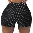 thumbnail image 2 of Fotbe Abstract Black And White Waves Shorts Sin Costuras – Shorts Deportivos de Cintura Alta para Mujer, Elásticos para Gimnasio, Yoga, Running o Ciclismo-X-Large, 2 of 8