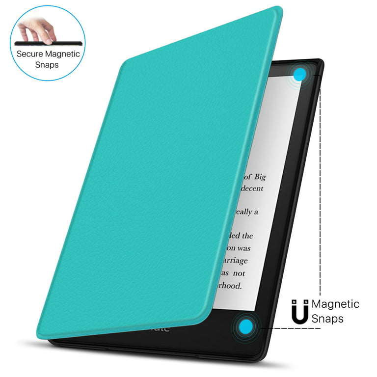 Case for 6.8 Kindle Paperwhite 11th Generation 2021 / Kindle Paperwhite  Signature Edition, PU Leather Cover, Protective Sleeve Folio Case for Kindle  E-Reader with Auto Sleep/Wake, Turquoise Blue 