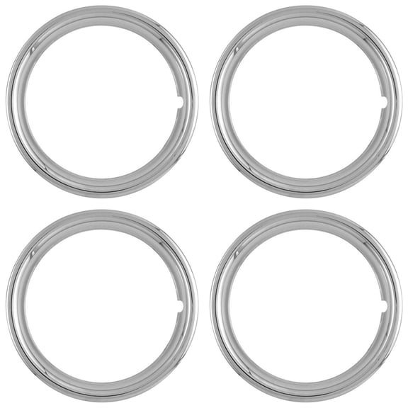 4 NEW 15' CHROME Steel Wheel Trim Rings Beauty Rims Glamour Ring Rim Edge Bands
