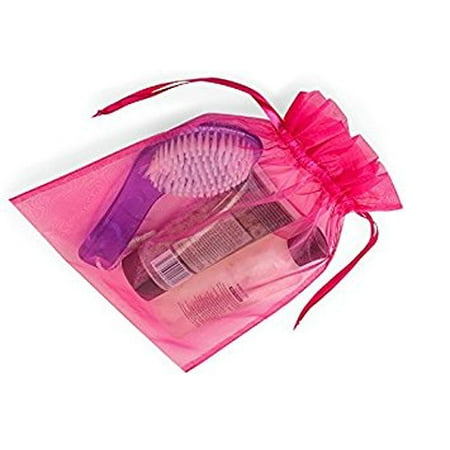 10 Large Organza Bags 10&quot; X 12&quot; Hot Pink Sheer Fabric Gift Pouch - www.strongerinc.org