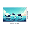 thumbnail image 3 of LUUFILx Ocean Whale Backdrop Underwater Banner Scenic Background for Aquarium Party Baby Shower Wedding Event Photography Backdrop Coral Decor Wall Hanging, 3 of 8