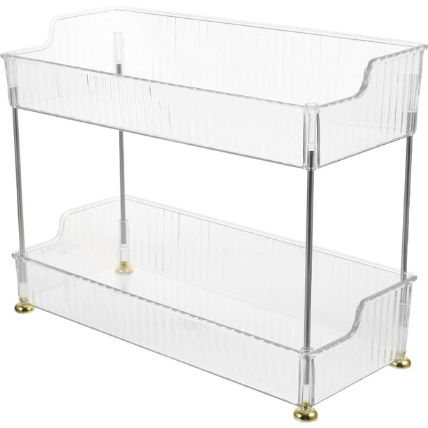 BRIGHTFUFU Organizador De Maquillaje Transparente Multifuncional Con 2 Niveles Para Y Escritorio