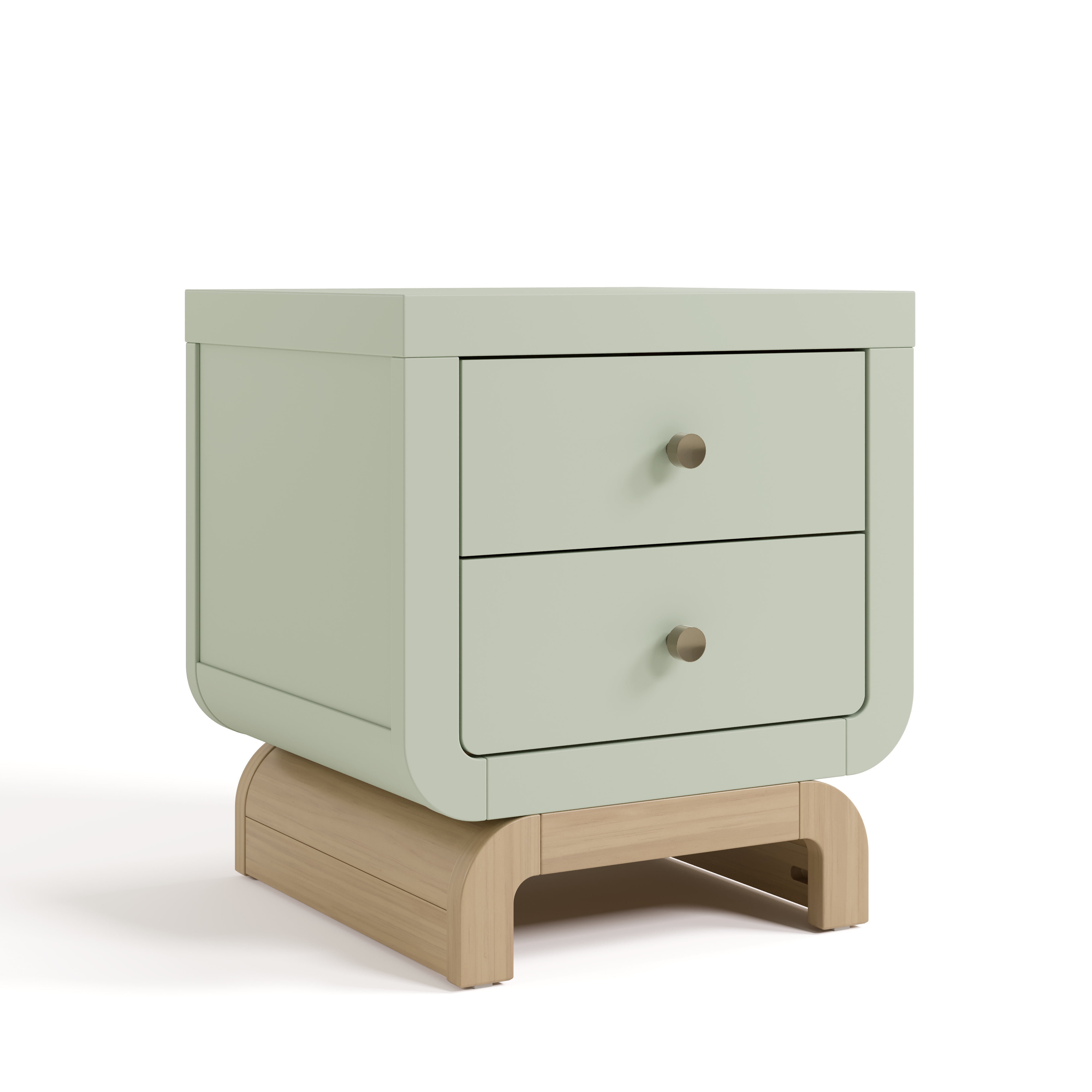 Art of Nursery by Storkcraft Santorini 2 Drawer Children's Nightstand, Sage with Driftwood