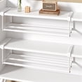 thumbnail image 4 of Bohorizon  Expandable  Shoe Rack Organizer for Closet, 15.7"-27.6" Width Adjustable, Retractable Hanging Cabinet Shoe Shelf for Space Saving, Pack of 2, White, 4 of 7
