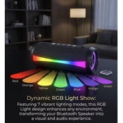 Portable Bluetooth Speaker, Bluetooth 5.4 Wireless Speaker, IPX7 Waterproof, 30W Loud Deep Bass with 20H Palytime, 7 Color RGB Lights, TWS Pairing for Home/Party/Outdoor, Gift