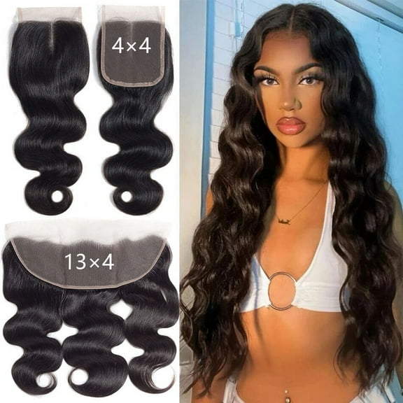4x4 Body Wave Lace Closure Hair 13x4 Transparent Lace Frontal With Baby Hair Brazilian Remy Hair Closure Pre Plucked Human Hair Extensions