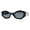 Black (Black), variant on Womens Designer Style Sunglasses Geometric Oval Slim Cateye UV 400 Black