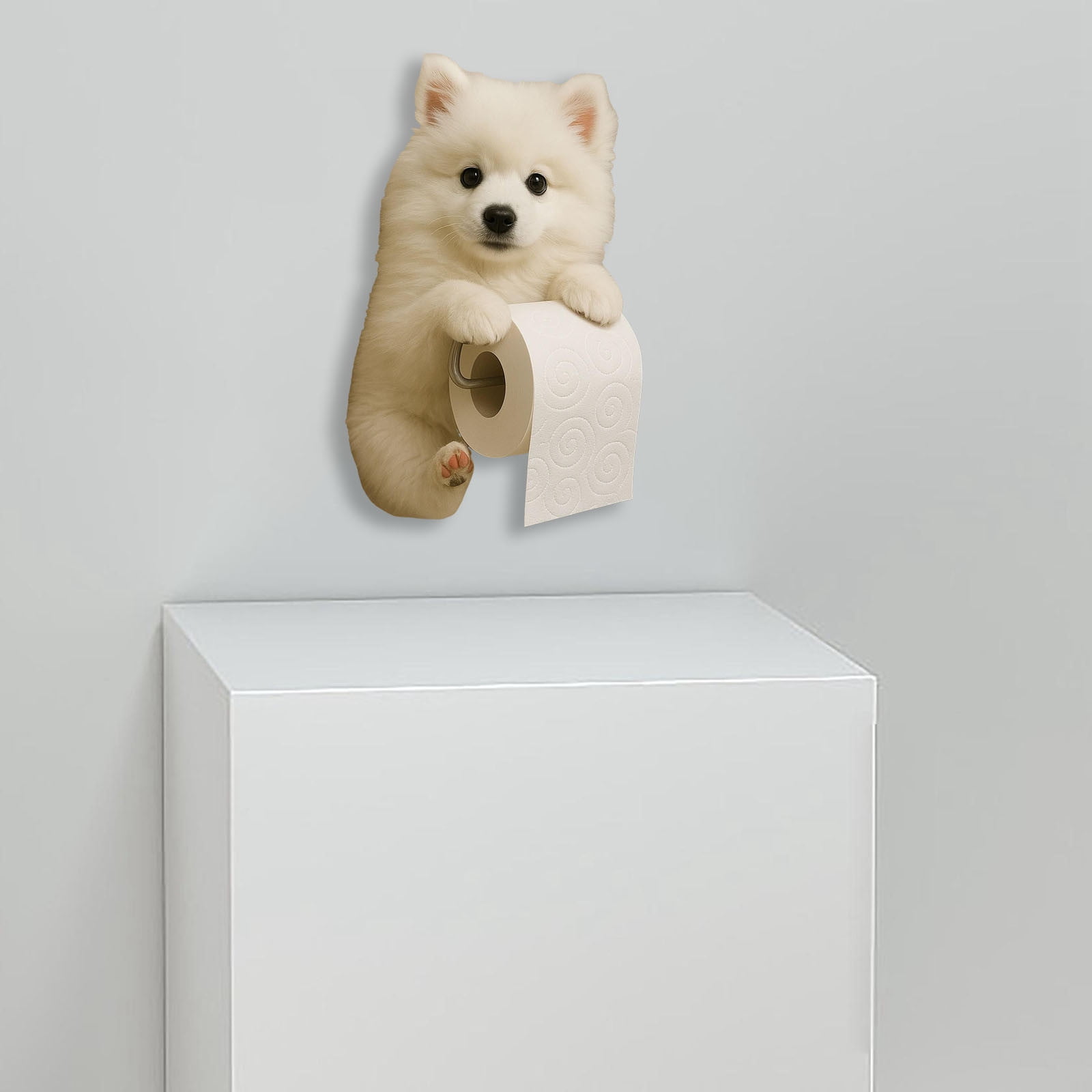 DUBF Dog Paper Towel Holder - Cute Puppy Wall Mounted Toilet Roll Dispenser - Pet Theme Bathroom Tissue Storage for Home RV Dorm Kitchen for Dog Lovers