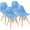 Blue, variant on HarmonyStrings Modern Style Dining Chair Mid Century Modern DSW Chair, Shell Lounge Plastic Chair for Kitchen, Dining, Bedroom, Living Room Side Chairs Set of 4-Blue