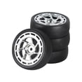 thumbnail image 4 of Almencla 4 Pieces RC Car Tires Wheel Rim and Tires Set Replacements for 1:18 Scale RC Touring Truck Accessory Spare Parts Argent, 4 of 8