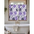 thumbnail image 4 of Purple Ombre Spring Floral 2 Panel Kitchen Curtains for Windows, Summer Botanical Flowers Bathroom Privacy Curtain, Home Décor Window Treatment for Bedroom/Living Room 55"x45", 4 of 6