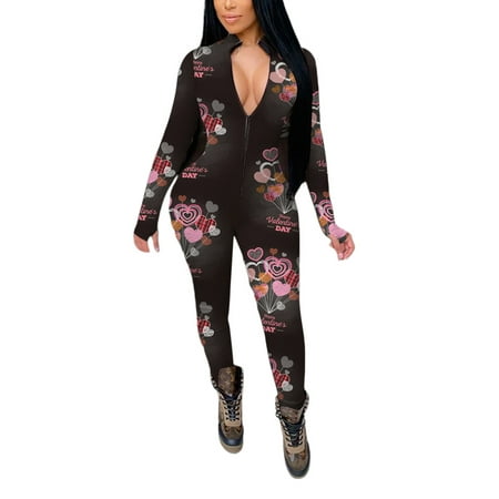 

Liangchengmei Women V Neck Long Sleeve Jumpsuit Bodycon One Piece Pajamas Bodysuit Romper Sleepwear