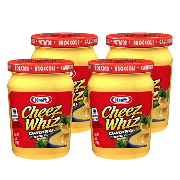 (4 Pack) Kraft Cheez Whiz Original Cheese Dip, 8 oz Jar